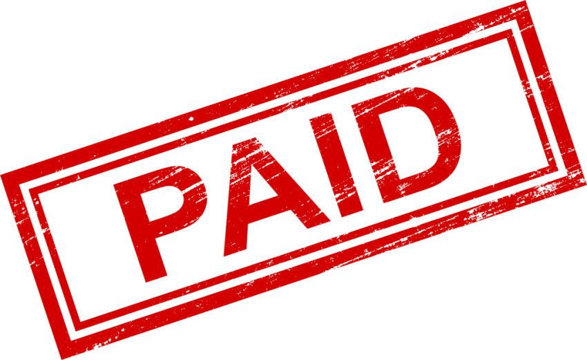 Free Png Paid Rectangle Stamp Png Images Transparent - Transparent Background Paid Png (850x521), Png Download