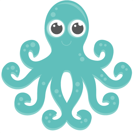 Sea Creatures Clipart Png - Cute Octopus Clipart (432x433), Png Download