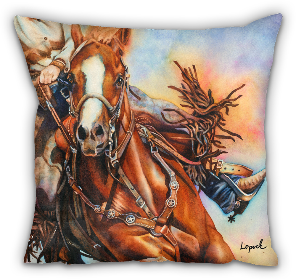 Parting Shot Accent Pillow - Watercolor Painting (1000x945), Png Download