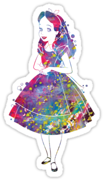 Alice In Wonderland Watercolor - Imagens Para Quadros Alice (375x360), Png Download