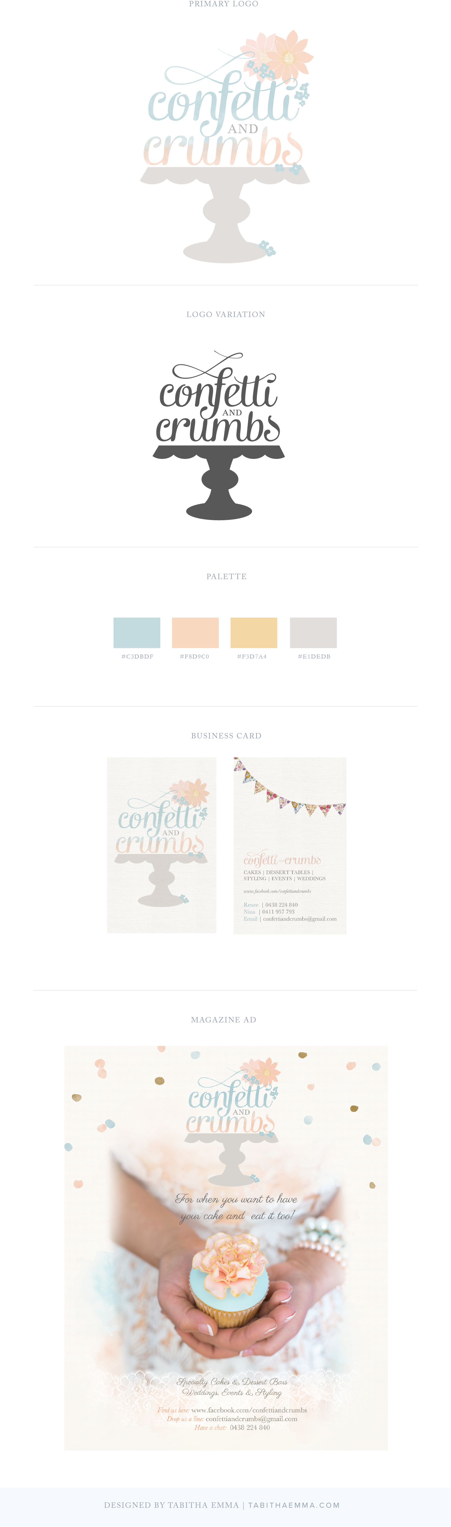 Confetti And Crumbs- Events And Desserts Business Logo - Style (1501x5081), Png Download