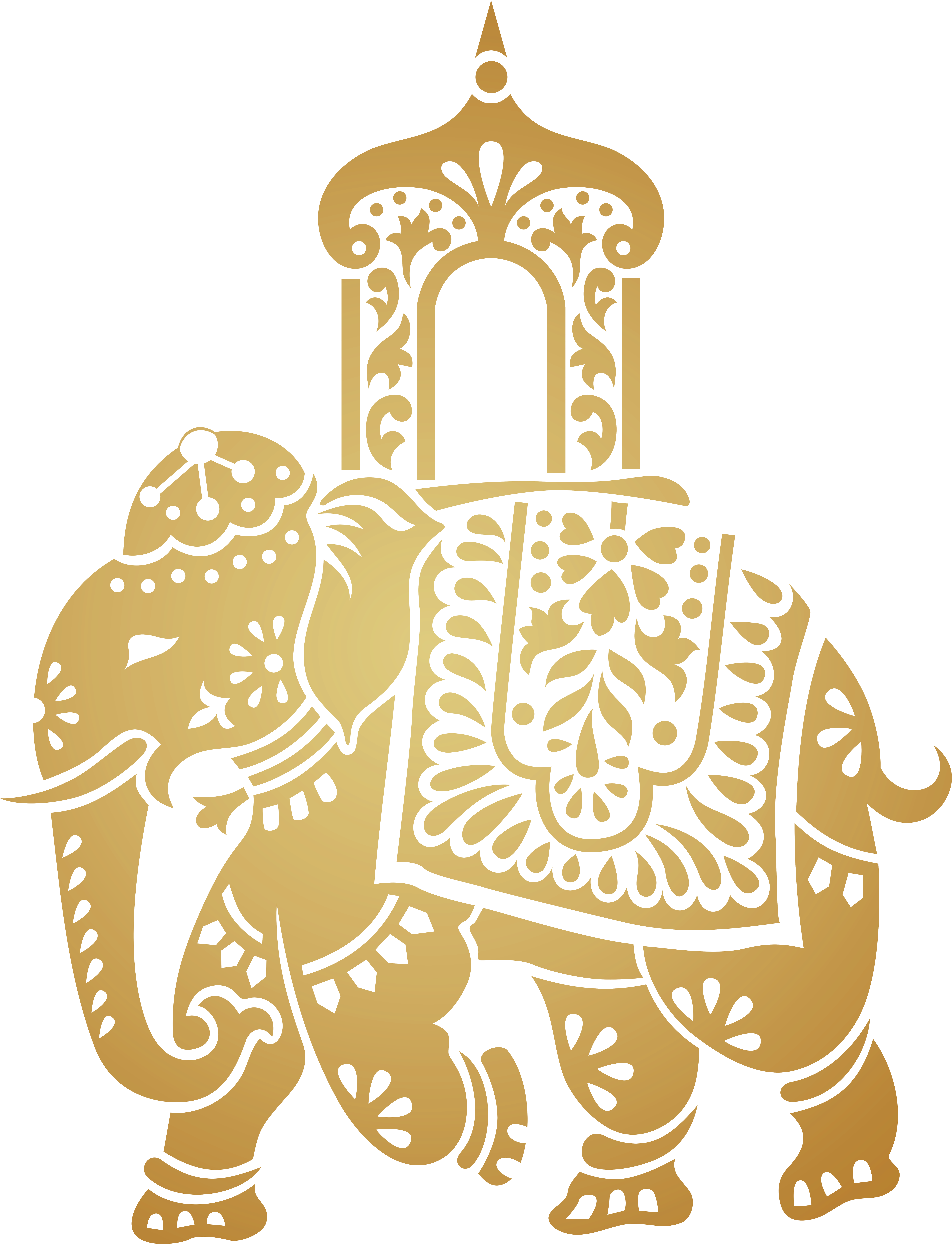 Decorative Indian Elephant Transparent Clip Art Image (6278x8000), Png Download