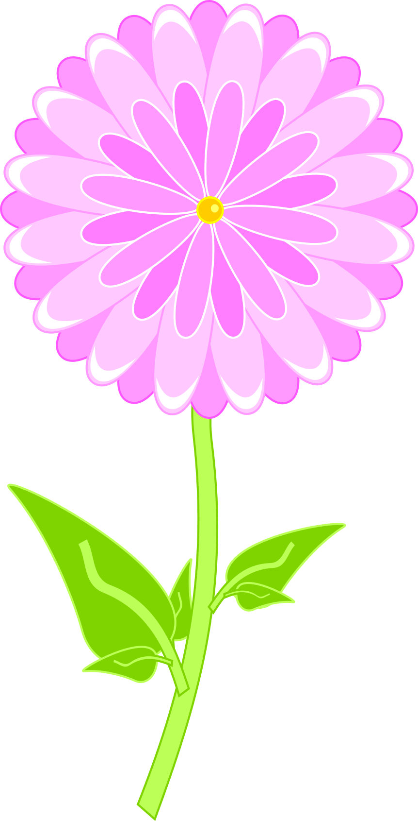 Pink Flower - Clip Art (862x1690), Png Download