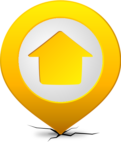 Location Map Pin Home Yellow - Map (425x500), Png Download