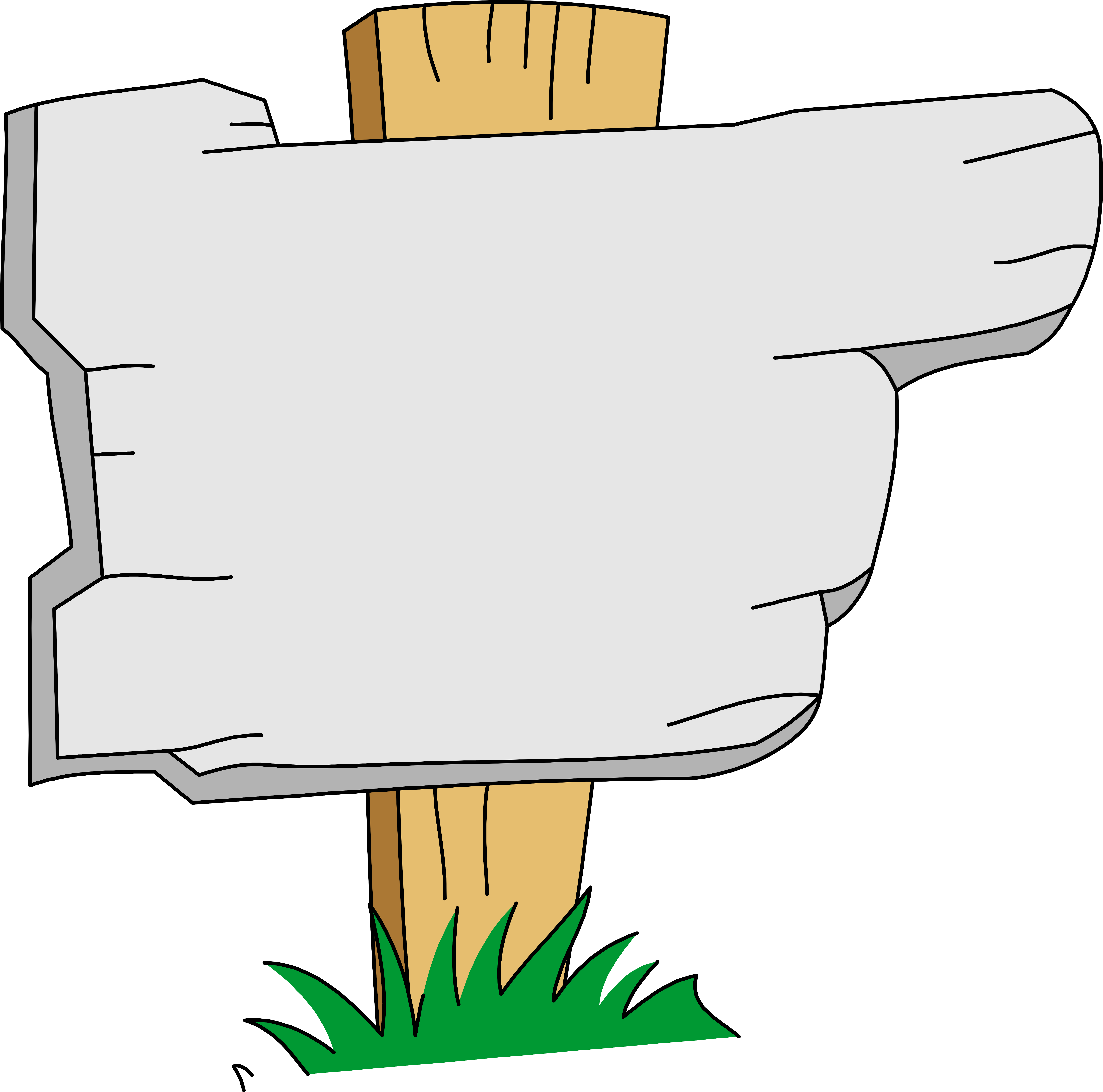 Illustration Of A Blank Gray Wooden Sign - Sign Board With Transparent Background (6791x6722), Png Download