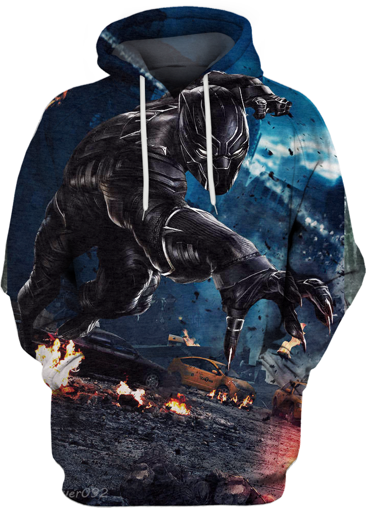 Black Panther Hoodie 3d - Final Fantasy Xv Game Poster Tifa Lockhart 24x18 (1045x1044), Png Download