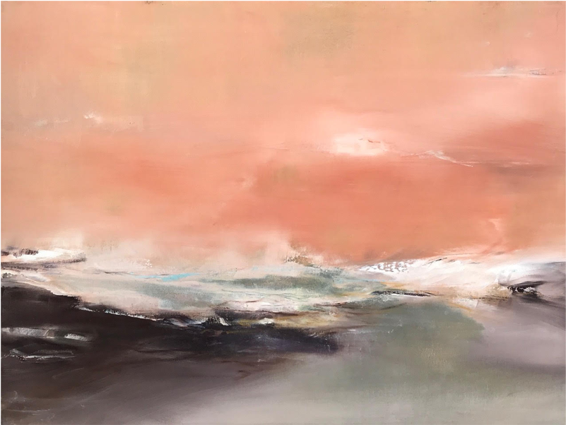 Coral And Sage - Watercolor Paint (900x700), Png Download