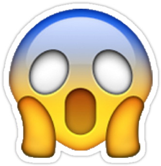 Surprised Emoji Shocked/scared Emoji Sticker - Gasping Emoji (375x360), Png Download