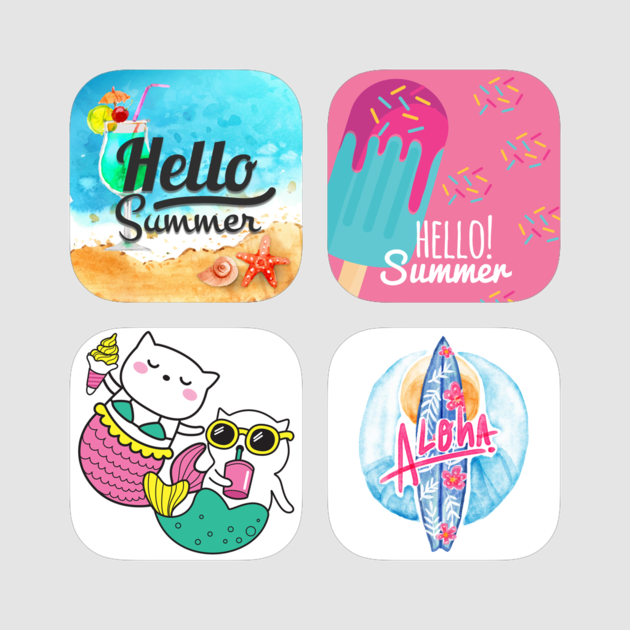 Hot Summer Beach Fun Stickers Bundle On The App Store - Cat (630x630), Png Download