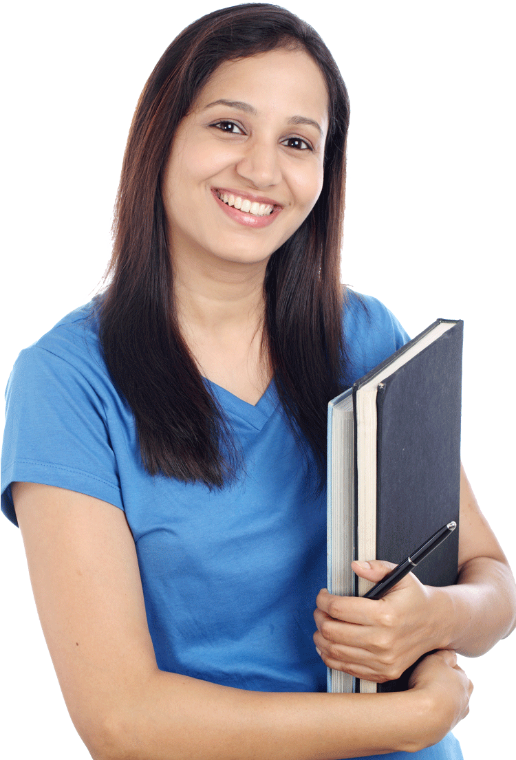 Iiht Kalkaji Test Of English As A - Indian Student With Books Png (749x1124), Png Download