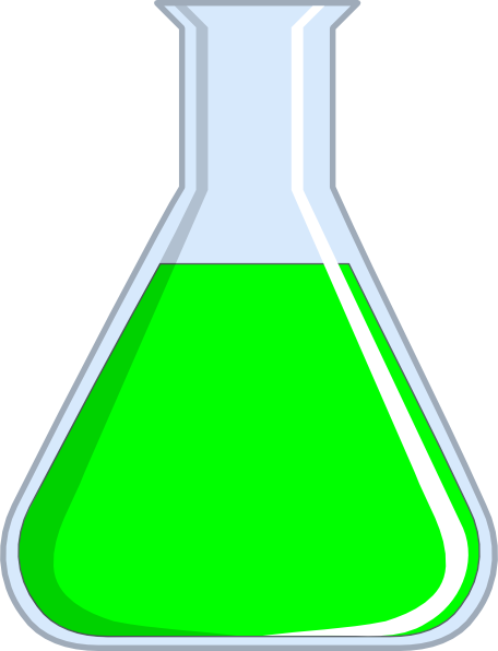 Green Clipart Beaker - Chemical Clip Art (456x596), Png Download