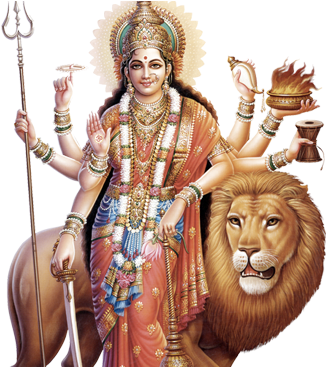 Durga Mata Puja - Durg Mata Images Png (572x366), Png Download