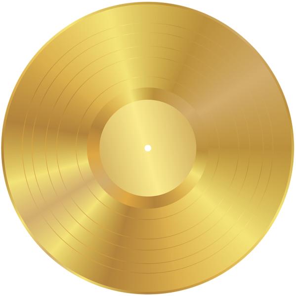 Gold Vinyl Record Png Clip Art Image - Golden Vinyl Record Png (599x600), Png Download
