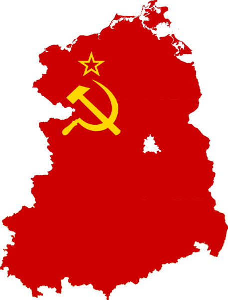 Ussr-east Germany - Flag Map Of Ussr (457x599), Png Download