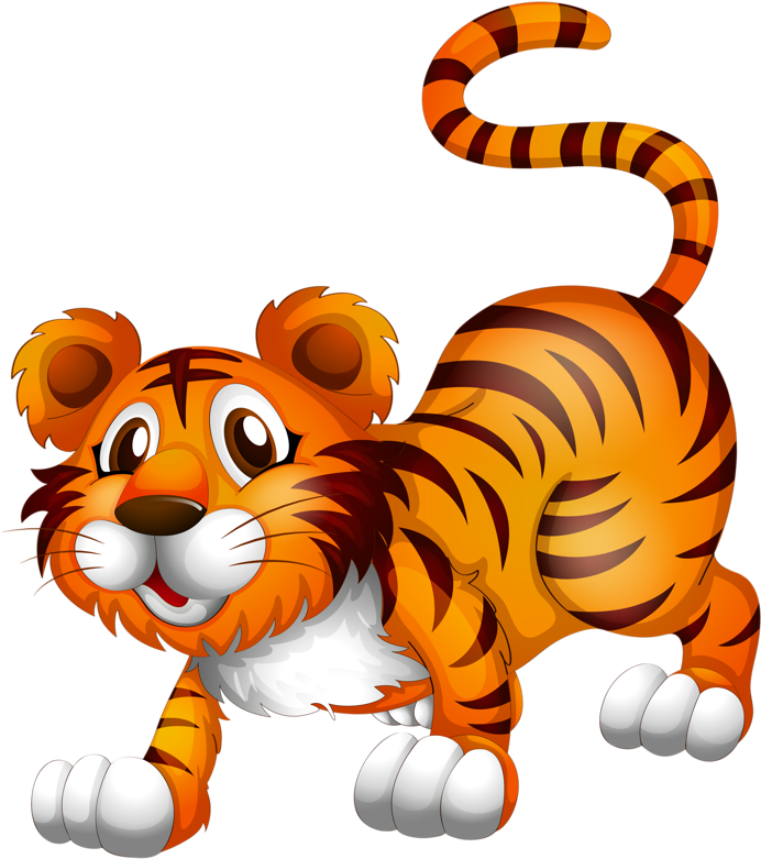 Elephant Clipart Tiger - Con Hổ Hoạt Hình (755x800), Png Download