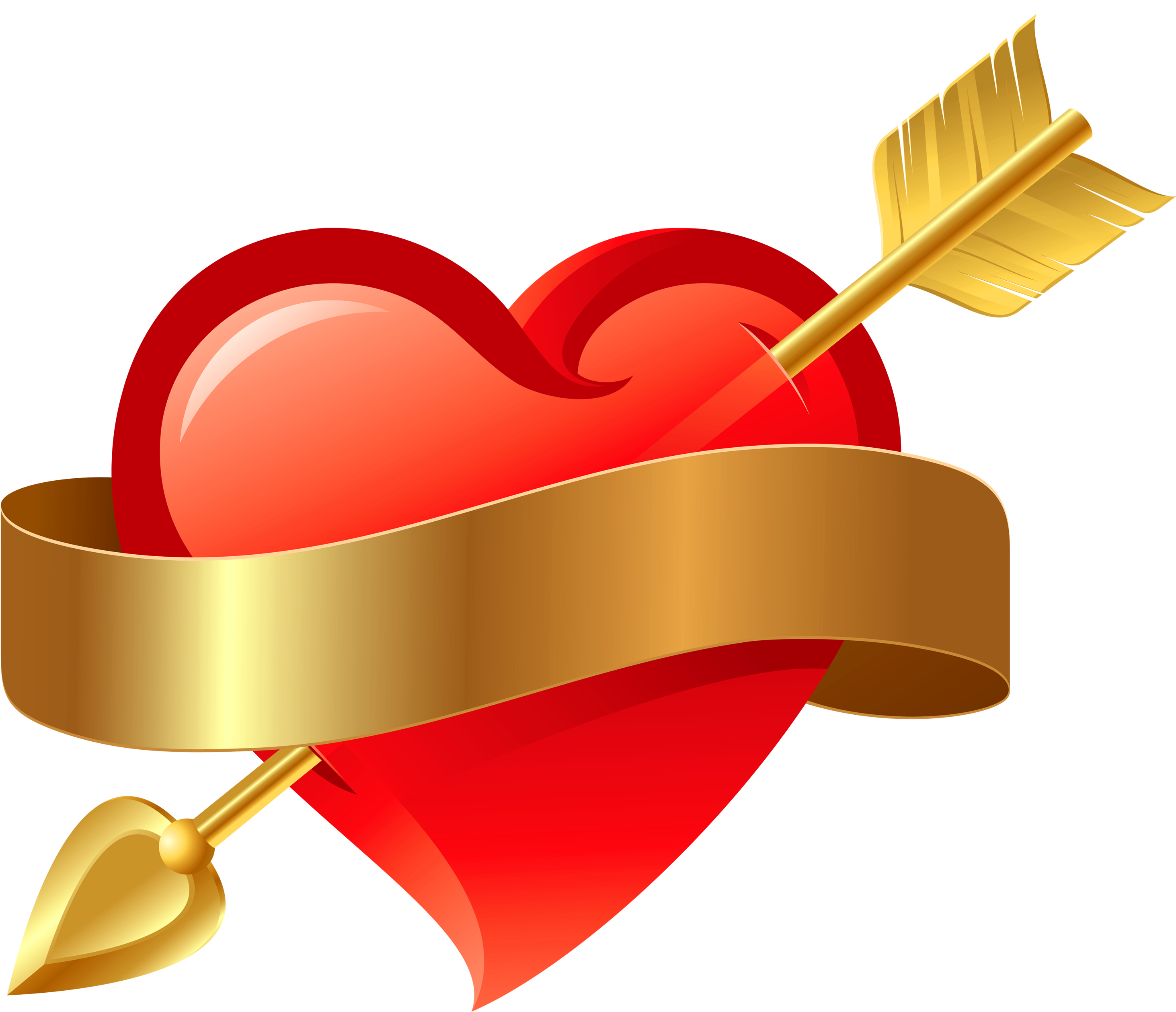 Clip Black And White Download Heart And Arrow Clipart - Red Heart With Arrow (3000x2549), Png Download
