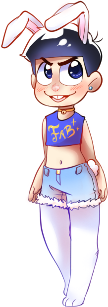 @bubbles-artblog Drew A Lil Bunny Kara For Me And I - Cartoon (419x639), Png Download