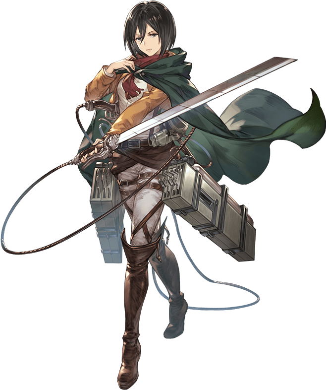 Mikasa A - Granblue Fantasy Attack On Titan (480x400), Png Download