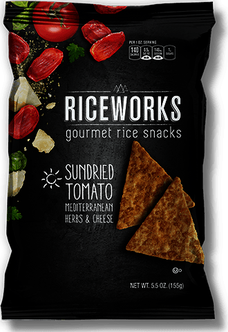 Sundried Tomato Rice Snacks - Rice Works Chips (330x481), Png Download