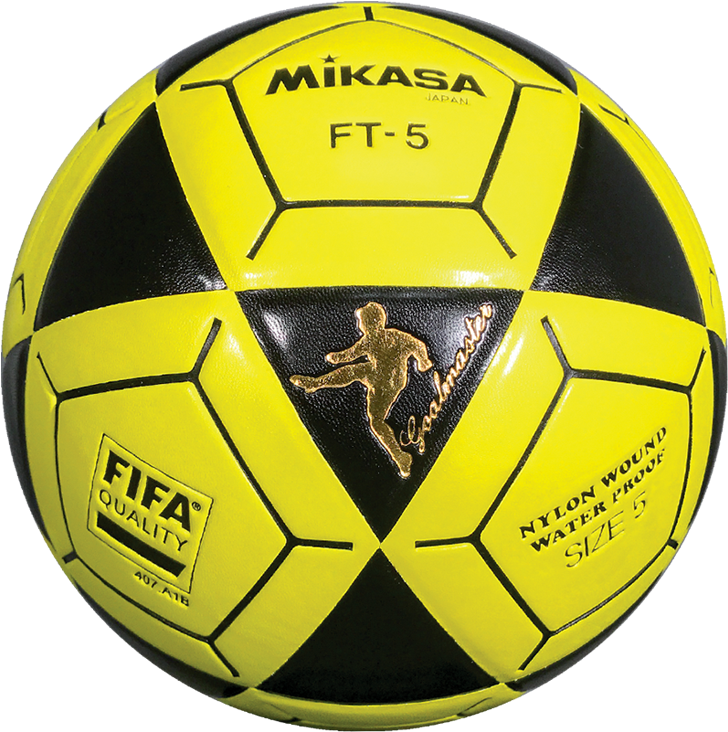 Mikasa Ft5a Goal Master Soccer Ball Size 5 Yellow/black - Yellow Soccer Ball Png (796x800), Png Download