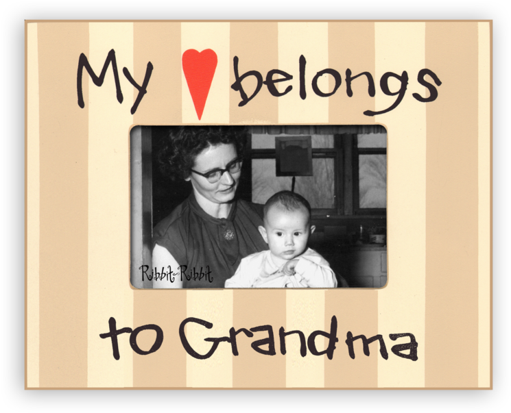 My Heart Belongs To Grandma Ribbit-ribbit - My Baptism Rose Picture Frame (1024x1024), Png Download