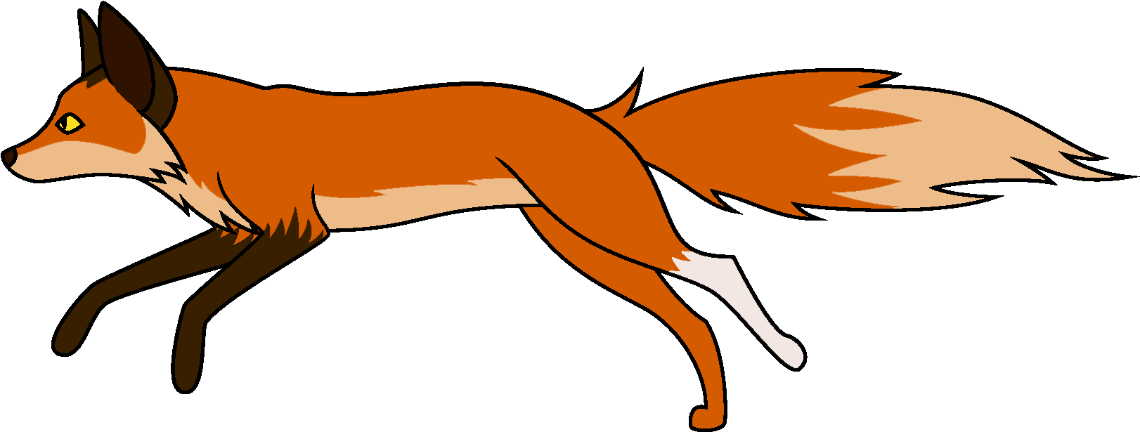 Fox Rp - Fox Running Clip Art (1772x709), Png Download