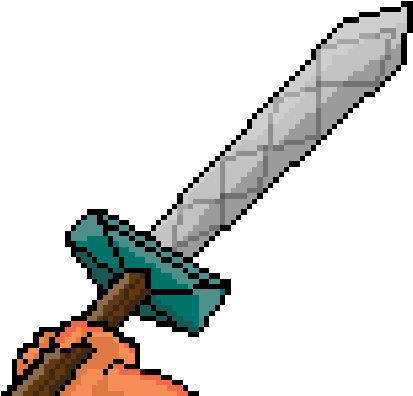 New Sword Pixel - Pixel First Person Png (709x400), Png Download
