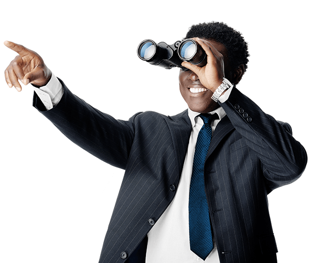 Your Call & Processing Partner - Man With Binoculars Png (620x518), Png Download