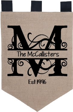 Blank Burlap Flag - Monogramm Vincents V Tischset (335x400), Png Download