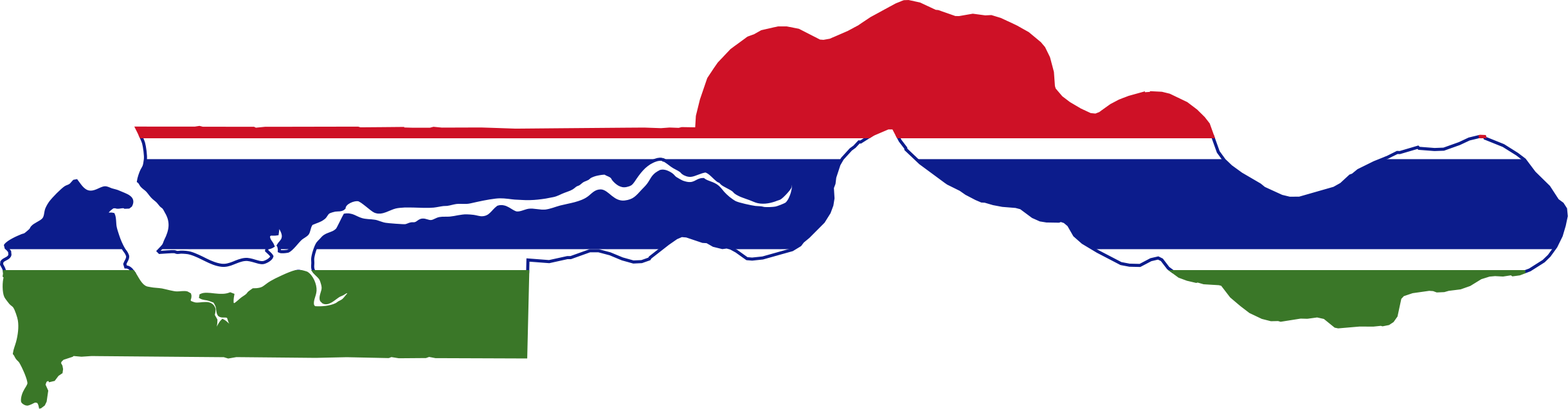 Flag-map Of The Gambia - Gambia Flag Map (2439x636), Png Download