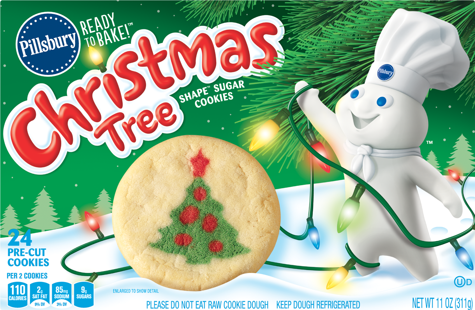 Pillsbury Ready To Bake Christmas Tree Shape Sugar - Pillsbury Cookies Christmas (1800x1800), Png Download