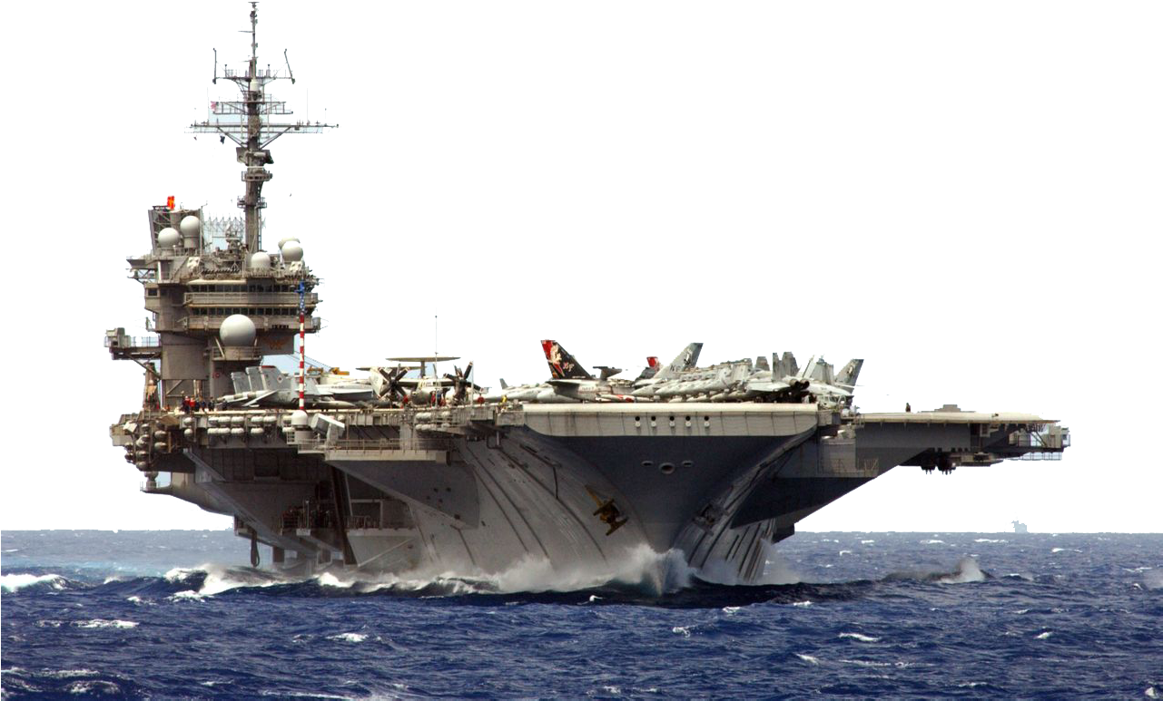 Clip Free Stock Battleship Vector Aircraft Carrier - Uss Kitty Hawk 1996 (1280x834), Png Download