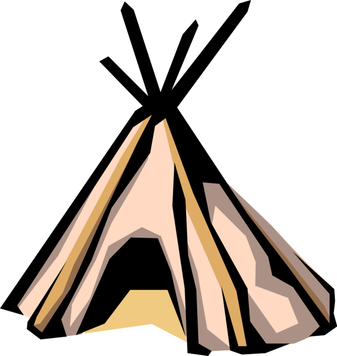 Vector Illustration Of North American Indigenous Indian - Tipi (661x700), Png Download