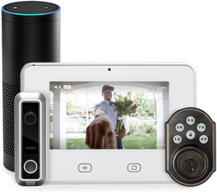 A Complete Smart Home System For Less Than $2 A Day* - Amazon Echo 2-way Smart Speaker - Wireless - Black (711x637), Png Download