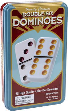 Double Six Dominoes - Dominoes In Tin - Double Six (500x500), Png Download