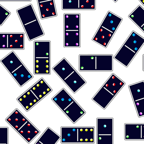 Blue Dominoes Pattern Fabric By Stradling Designs On - Blue (470x470), Png Download