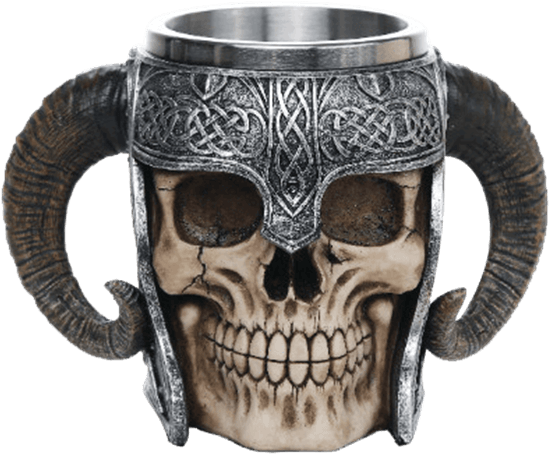 Skull Helmet Png - Viking Skull Of Valhalla Warrior Mug Tankard 13oz, (555x555), Png Download