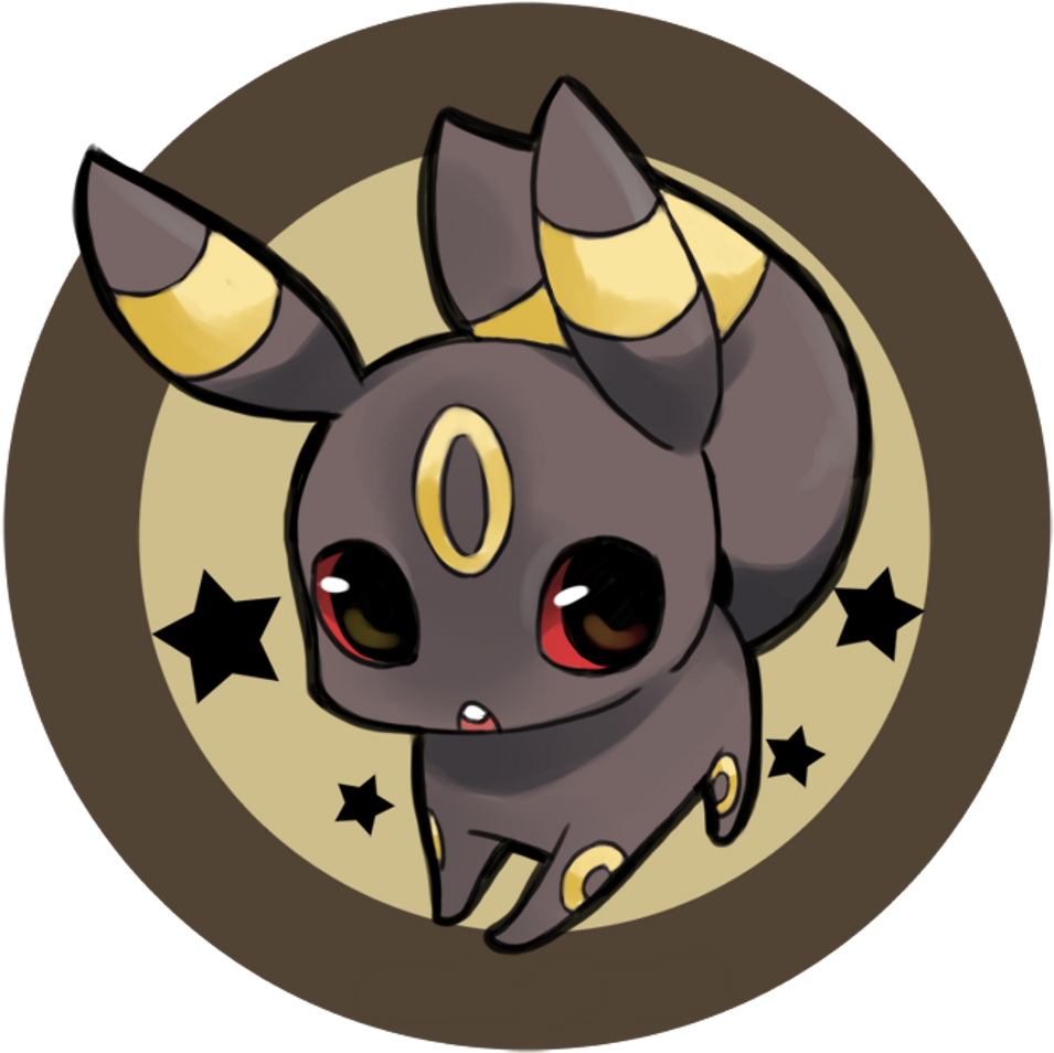 Cute Brown Star Eeveelution Freetoedit - Umbreon Kawaii (1024x1024), Png Download