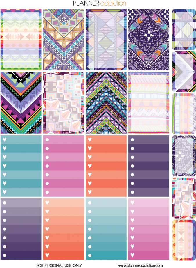 Materials Needed - - Aztec Planner Stickers Free Printable (796x1030), Png Download