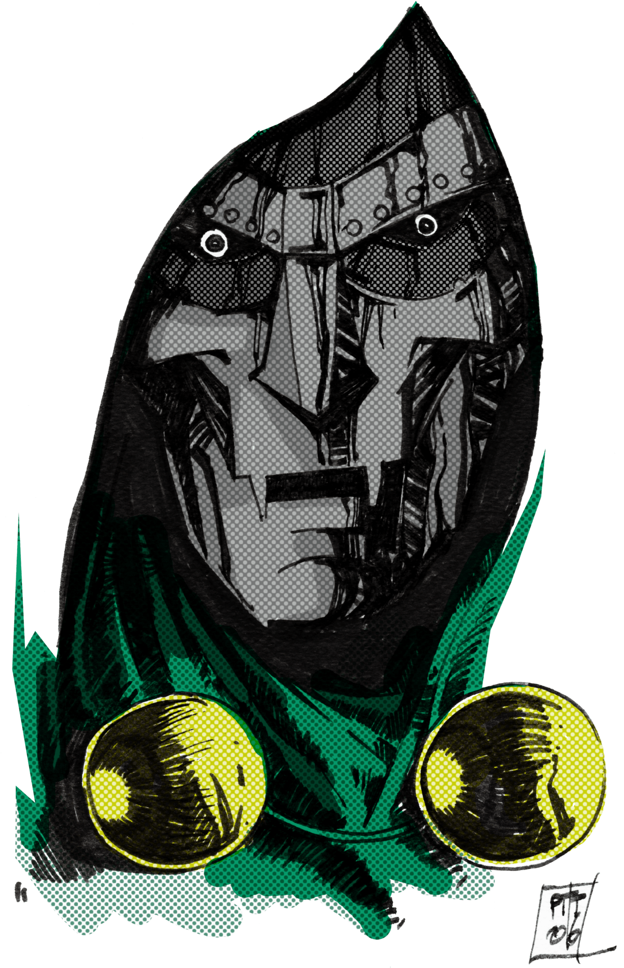 Dr - Doom - Illustration (1269x2048), Png Download