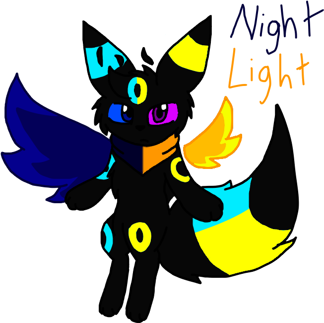 Nightlight The Winged Half Shiny Umbreon - Shiny Umbreon And Umbreon (700x700), Png Download
