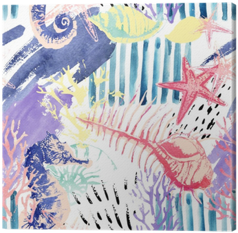 Creative Abstract Watercolor Marine Seamless Pattern - Star Fish Water Color Pattern (400x400), Png Download