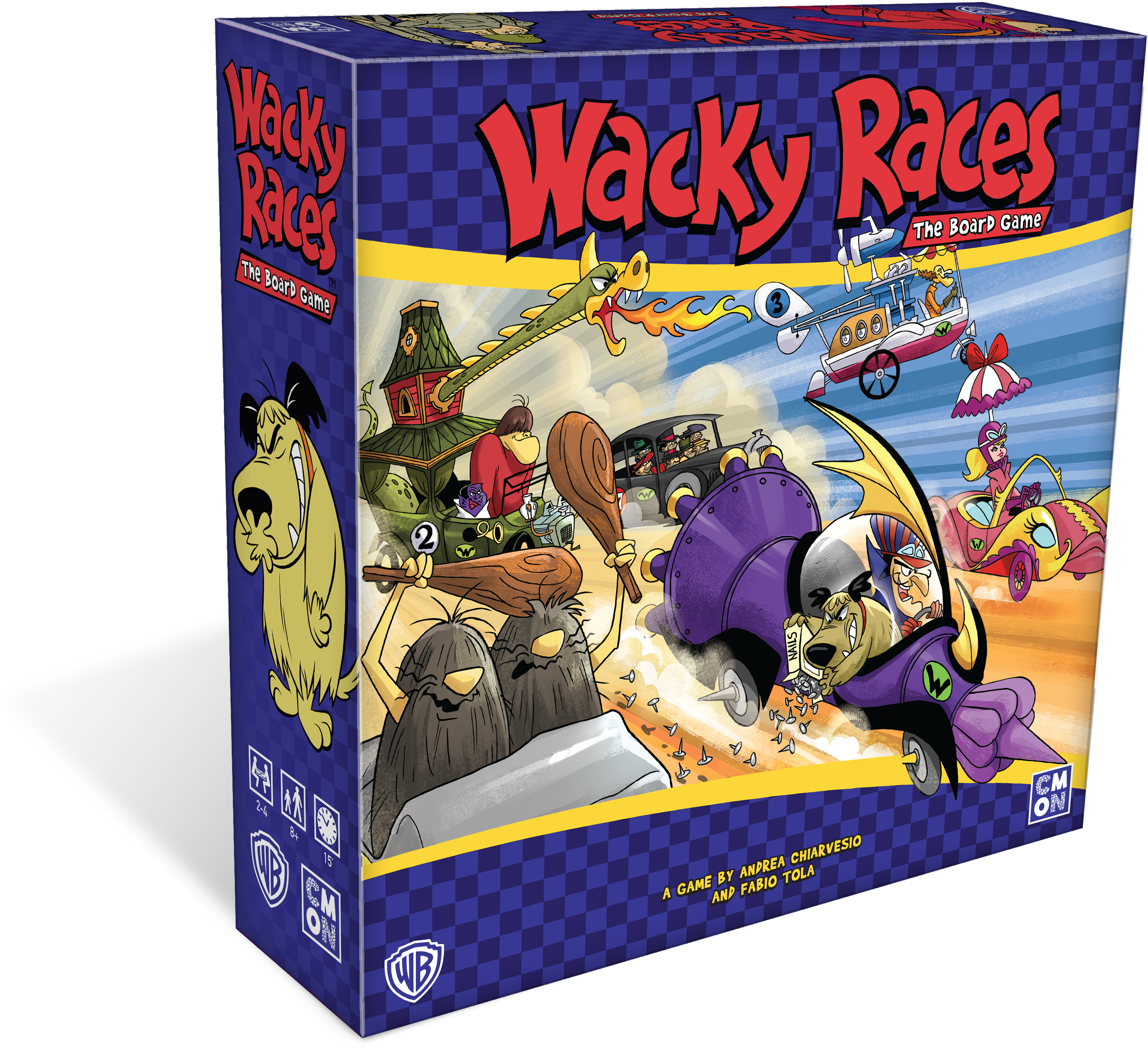 Consumer Products, Based On Warner Bros - Wacky Races Board Game Cmon (3060x3244), Png Download