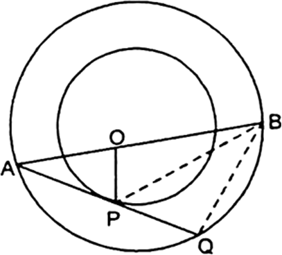 Ab Is A Diameter Of The Bigger Circle And Ap Is A Tangent - Circle (407x368), Png Download