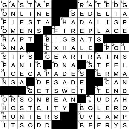 0310-18 Ny Times Crossword Answers 10 Mar 2018, Saturday - Crossword (451x451), Png Download