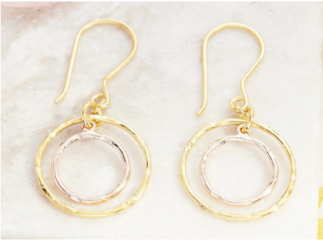 Jaisalmer Concentric Circle Earrings Silver/gold - Earrings (465x620), Png Download