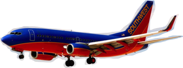 Southwest Airline In - Southwest Airplane With No Background (588x220), Png Download
