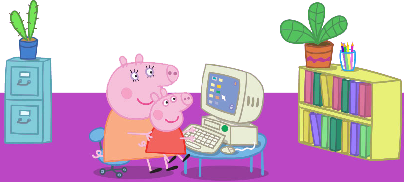 World Of Peppa Pig - Peppa Pig: Peppa Pig's Family Computer (820x370), Png Download