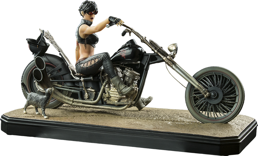 Bonus - - Catwoman On Bike Statue (1000x605), Png Download
