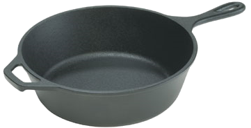 Lodge 12-inch Seasoned Cast Iron Deep Skillet - L10dsk3 (376x338), Png Download